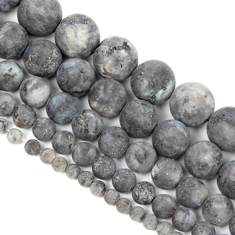 4-12mm Natural Stone Beads Loose Round Frosted Black Flash For Jewelry Making DIY Charm Bracelet Necklace Handmade | Украшения и