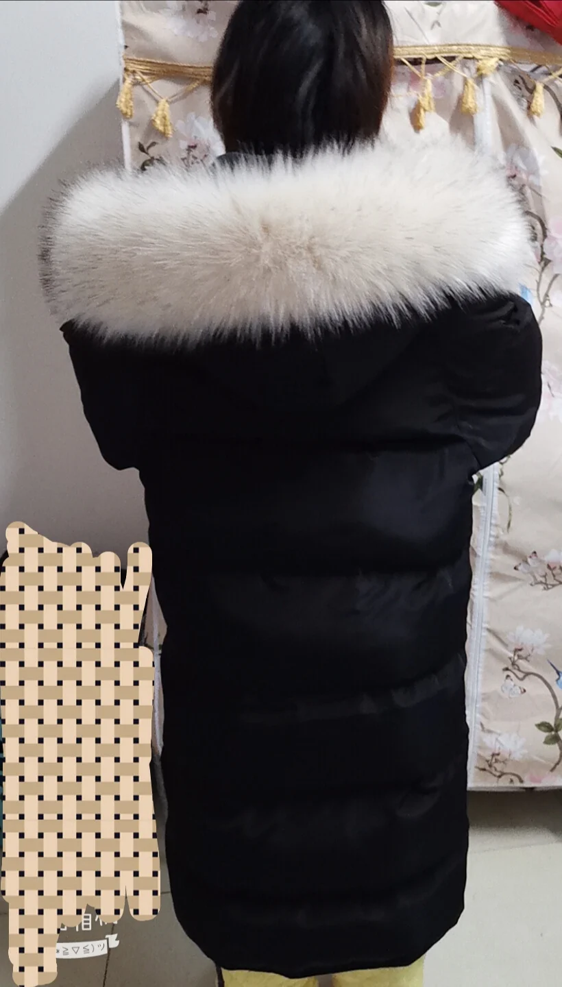 black Зимняя стеганая куртка, ветрозащитная, размера плюс S-5XL, длинная парка, женский пуховик, большой меховой воротник, толстое теплое хлопковое пальто для девушек - Цвет: black