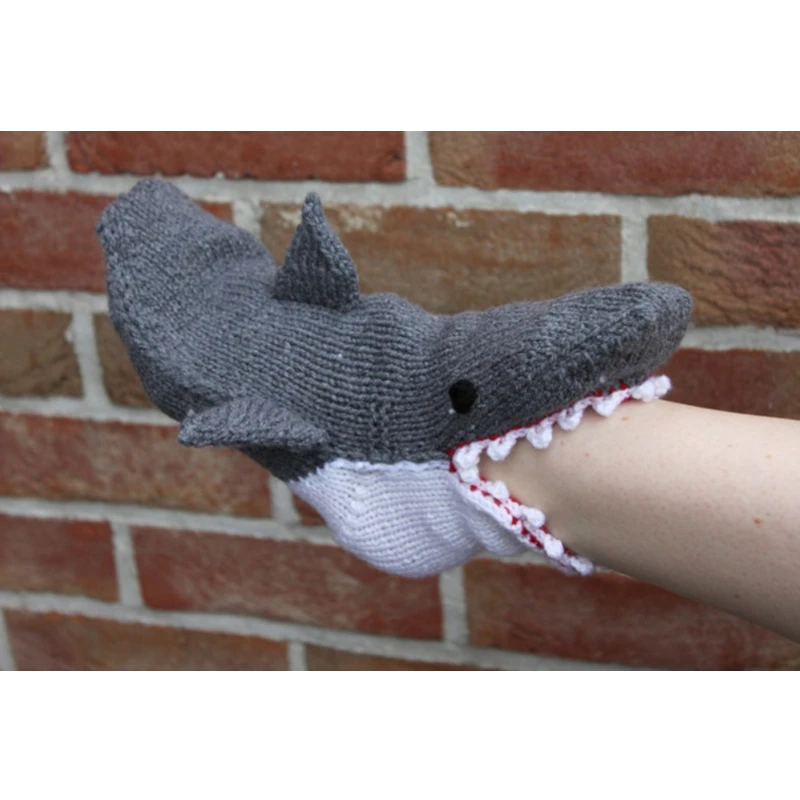 

Fish Socks Christmas Gift Shark Fish Chameleon Crocodile Knit Socks Cute Unisex Novelty Winter Warm Floor Sock For Men Women