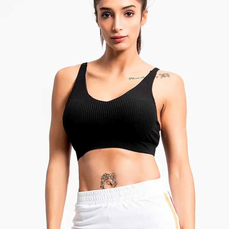 

Women Racerback Sports Bras Padded Medium Support Yoga Bra Gym Workout Fitness TOP Running Vest