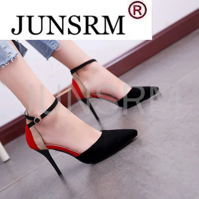 

2021 New Concise Elegant Female High Heels Korean Wild Shallow Mouth Single Shoes Fashion Middle Hollow Comfort Work Shoes 40