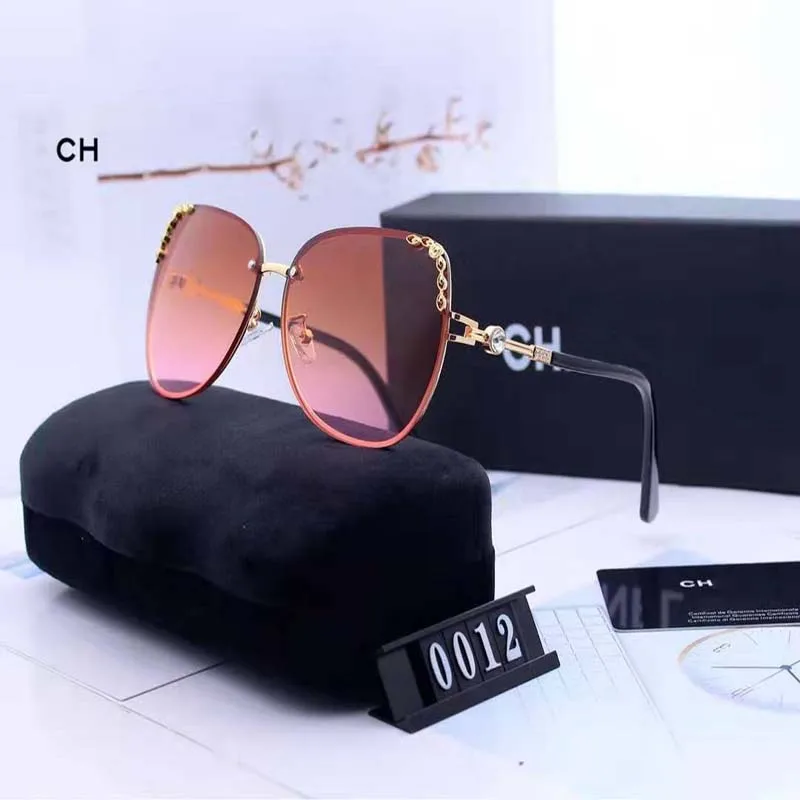 

2021 New Fashion Sexy Ladies Oversized Rimless Round Sunglasses With Original Logo Women Glasses Gradient Brand Design UV400