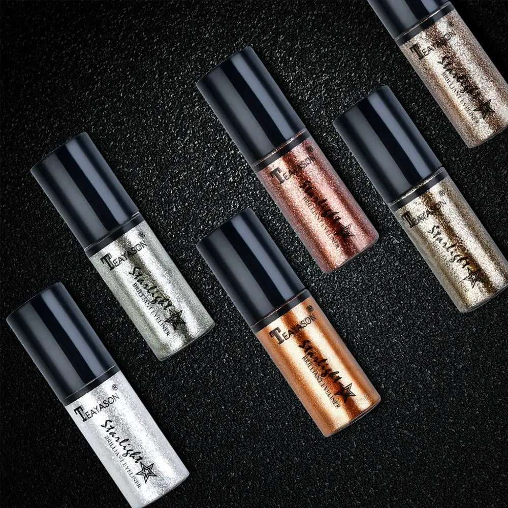 6PCMetallic блеск Сияющие тени для век Comestics блеск для губ Жидкость длительного эффекта тени для век макияж тени для век великолепные металлы блеск
