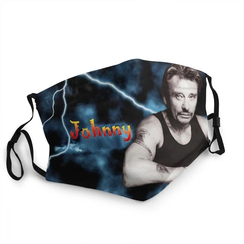 

Washable Johnny Hallyda Singer Mask French France Rock Music Anti Haze Protection Mask Respirator Muffle
