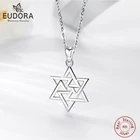 Женское ожерелье с шестиконечными звездами EUDRA, элегантное ювелирное изделие из 100% настоящего серебра 925 пробы, модель CYD039