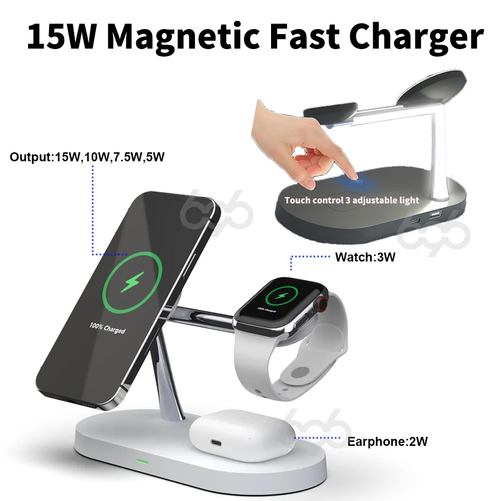 

Qi Fast Wireless Charger For Iphone 12 Mini Pro MAX Magnetic Charger For Apple Watch 6 5 4 3 2 1 For iPhone 12 13