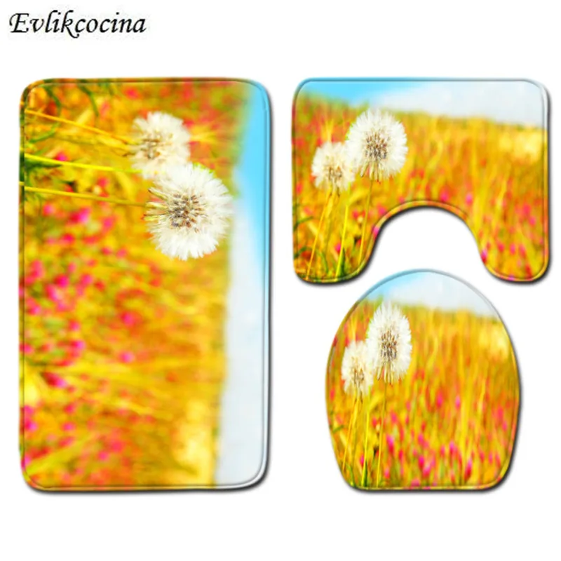 3 шт. коврики для ванной Золотая трава одуванчик | Дом и сад
