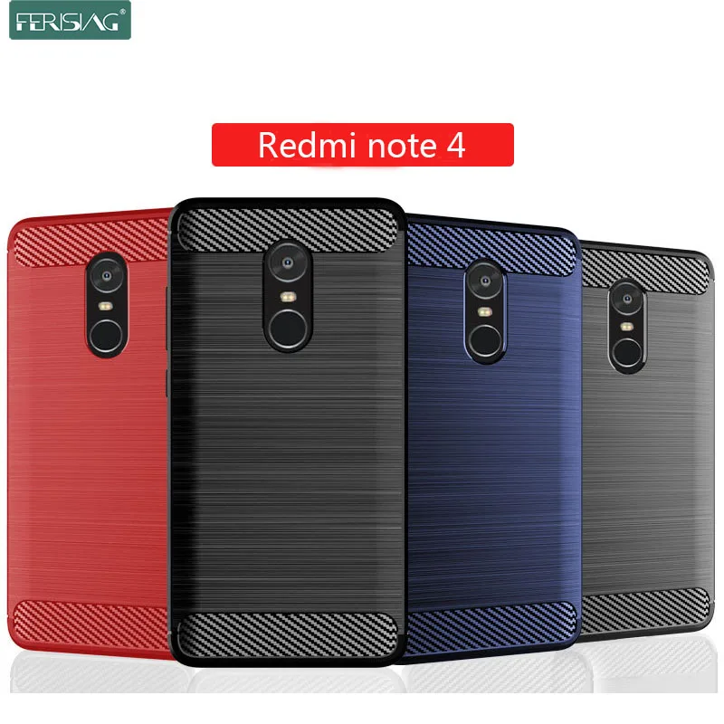 Чехол для Xiaomi Redmi Note 4 4X силиконовые чехлы из ТПУ бампер ударопрочный карбоновый