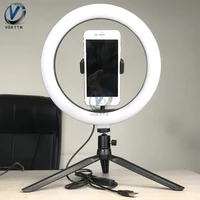 10 inch 10 led selfie ring light usb stand dimmable photography desktop ring lamp with table tripods for makeup video live