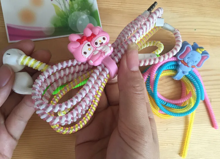 60cm Colors Data Cable Protective Sleeve Spring twine For Iphone Android USB Charging earphone Case Cover random color | Электроника