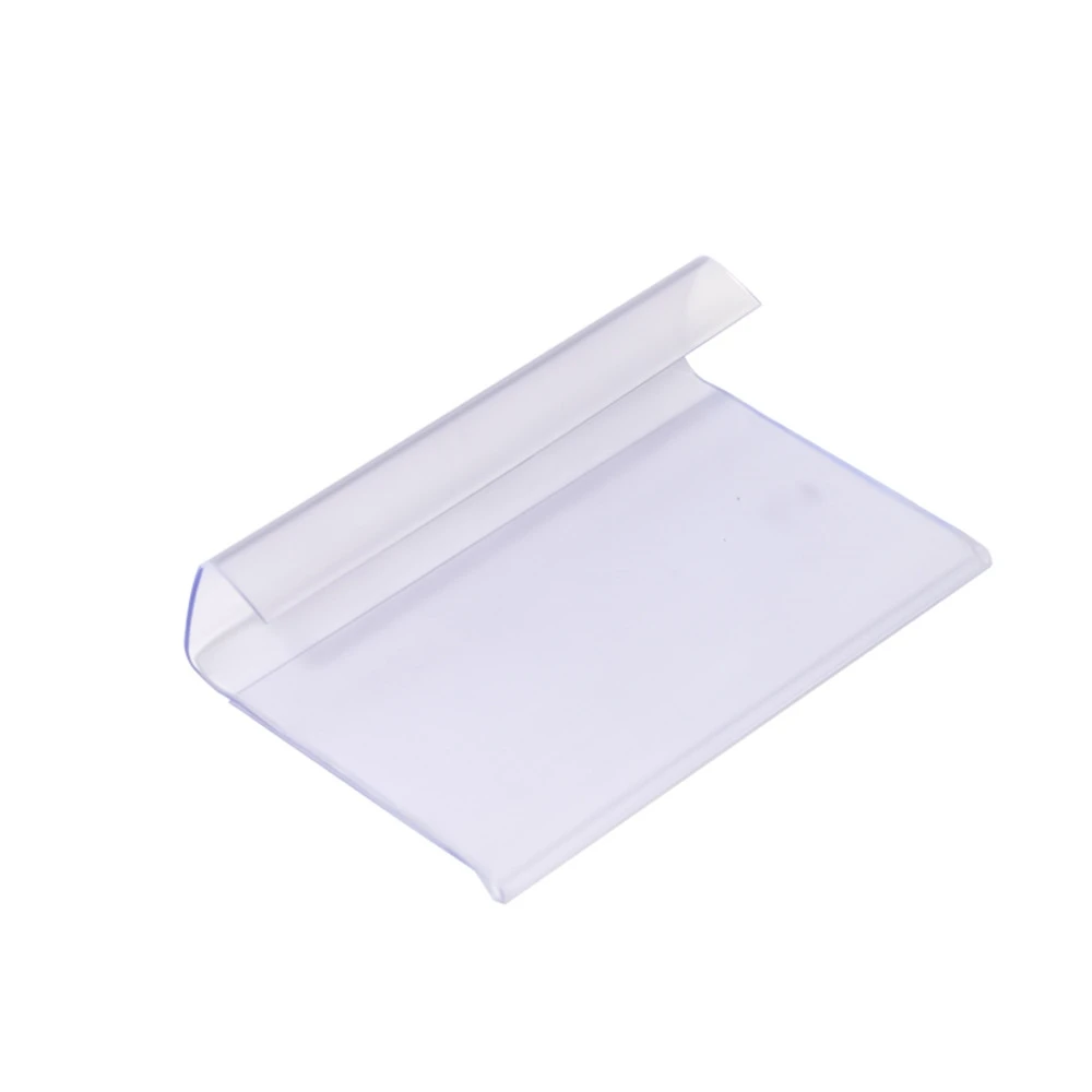 Basket Label Clip Plastic Nametags Clear Plastic Label Holders for Wire Shelf Retail Price Labels Clip on Shelf Merchandise Sign
