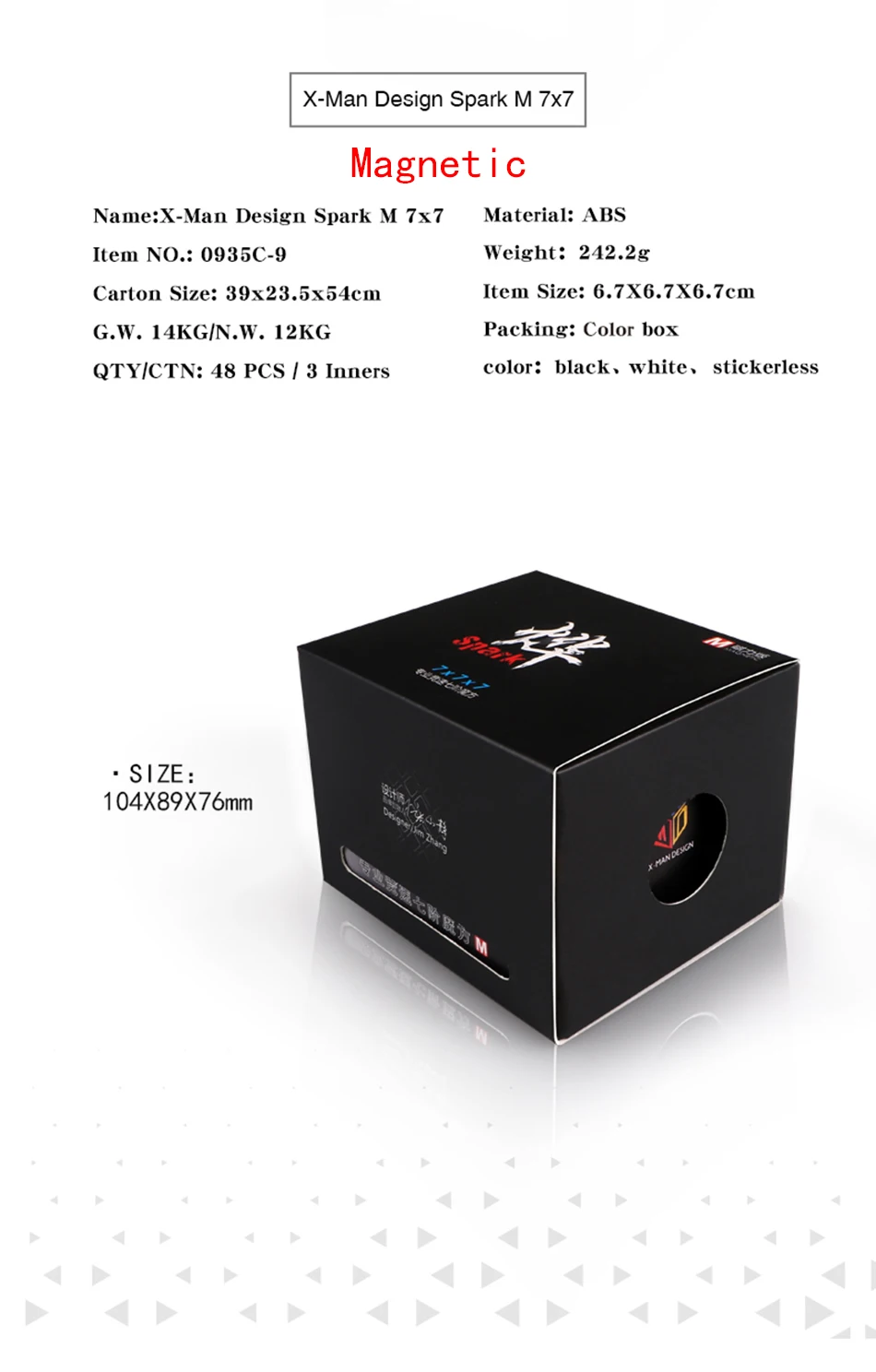 Дизайн Qiyi X-Man Spark M 7x7x7 волшебный магнитный кубик без наклеек профессиональные магниты Spark 7x7 скоростной куб головоломка Cubo magico