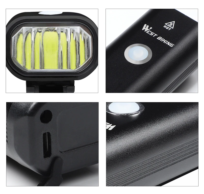 Фсветильник рь велосипедный светодиодный передний с Предупреждение кой от USB 3-5