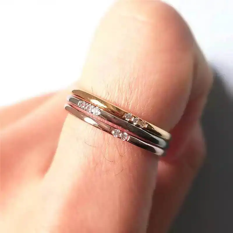 Женское Винтажное кольцо с микро мозаикой тонкое кубическим цирконием