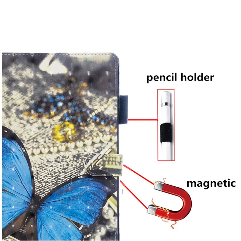 Чехол книжка из искусственной кожи с 3D рисунком кошки|Чехлы для планшетов и