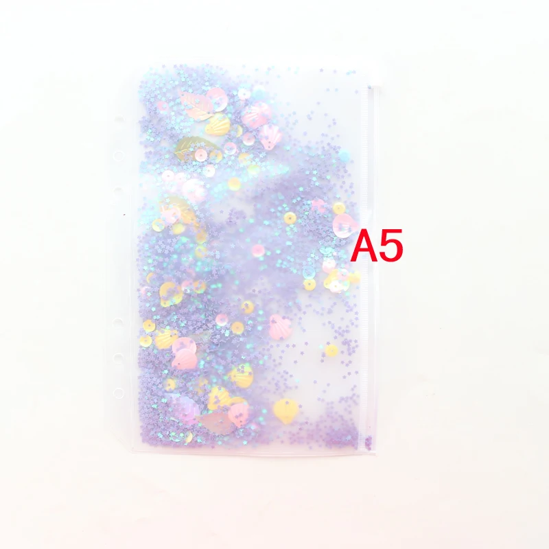 A5 purple Domikee, креативные милые кавайные украшения для школьниц, с блестками, 6 отверстий, внутренний карман для переплета, планировщик, дневник, записная книжка A5A6 - Цвет: A5 purple