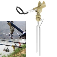 fishing rod holder bracket angle adjustable fishing rod stand gold metal handle support holder for telescopic handle rod