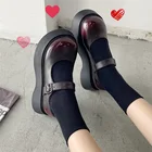Женские туфли на толстой подошве Sweet lolita, японские Туфли Мэри Джейн на платформе с большим носком, женские винтажные туфли в стиле лолита на платформе в стиле панк, 2021