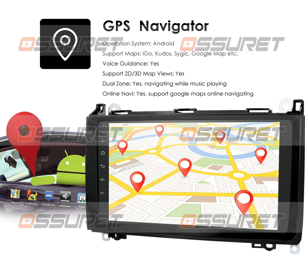 Автомобильный мультимедийный плеер с GPS Навигатором магнитола на Android 2 Гб ОЗУ 32