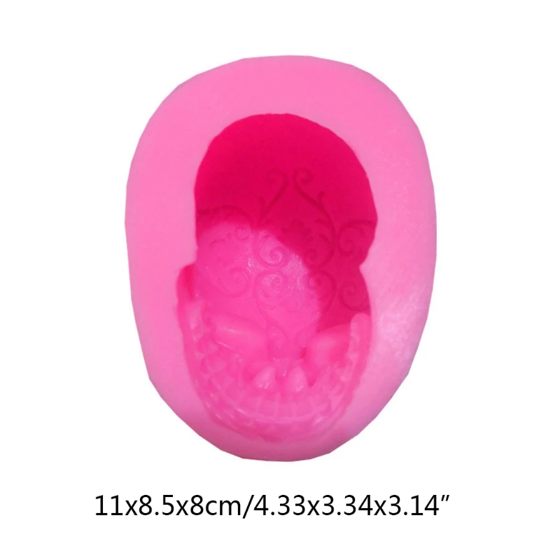 

3D Skull Decorations Epoxy Resin Mold Ornaments Casting Silicone Mould for DIY Crafts Plaster Candle Making