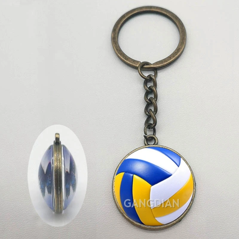 Волейбольная футбольная Спортивная стеклянная Двусторонняя брелок для мужчин и