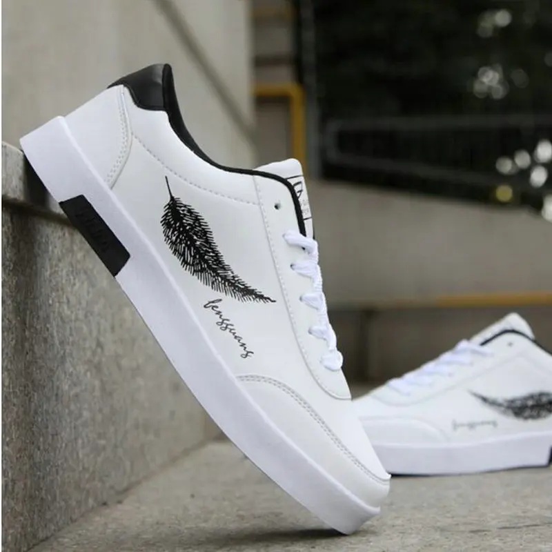 Male outdoor walking breathable leather Print Trainers shoes New brand mens Casual sneaker Canvas Shoes KA-03 | Обувь