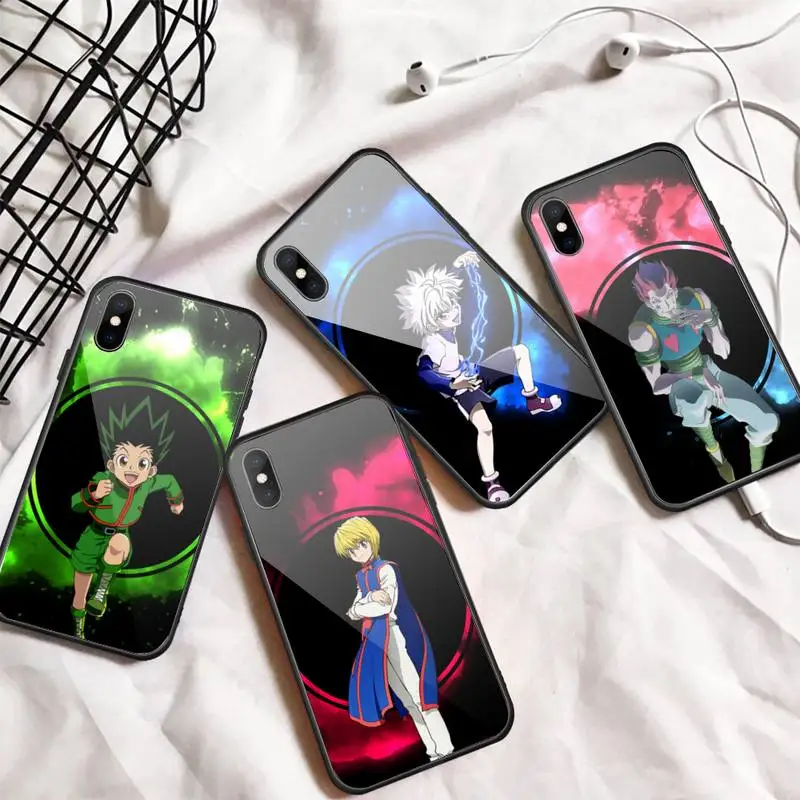 

Hunter x Hunters Anime Phone Case Tempered glass For iphone 5C 6 6S 7 8 plus X XS XR 11 PRO MAX