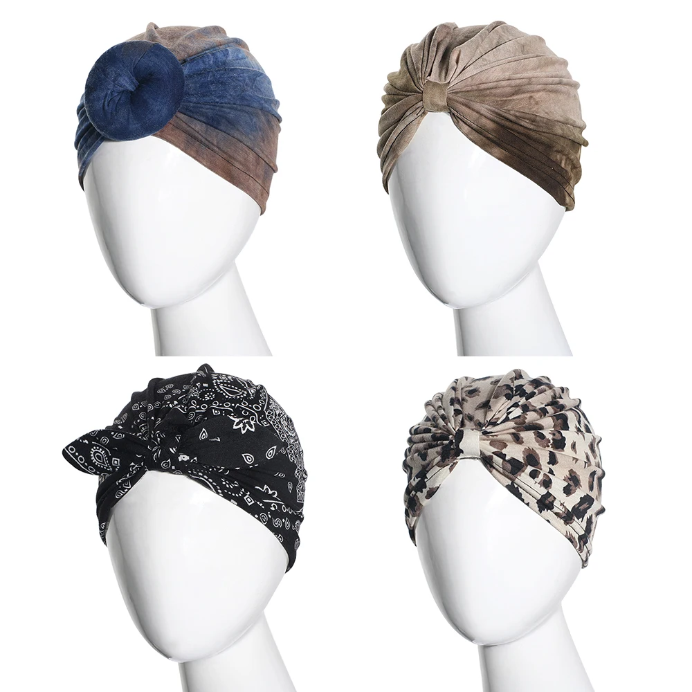 

Turban Scarf For Women Children Muslim Printed Headscarf Women's Hat Hair Scarf Turban Head Wrap Elastic and Breathable