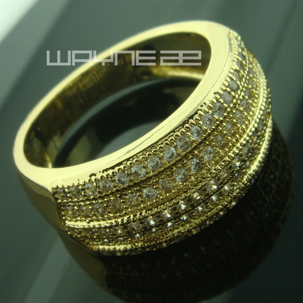 18 карат золото GF обручальное женское одноцветное Кольцо R155 Размер ремешка M-S -