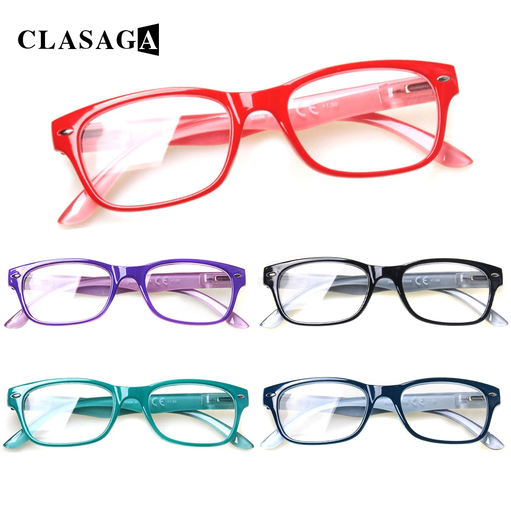 

CLASAGA 5 Pack Reading Glasses Men Women Fashion Frame High Definition Unisex Presbyopia Eyeglasses Diopter 0~600