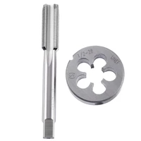 2pcsset hss 12 28 unef 58 24 unef hand tap round die cut right hand tapping cutting tools metalworking tap die tools set