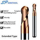 Режущий инструмент HRC55 для сферических носоупоров, твердосплавный инструмент для резки вольфрамовой стали 1 2 4 5 6 8 мм 2 продольные Фрезы с ЧПУ