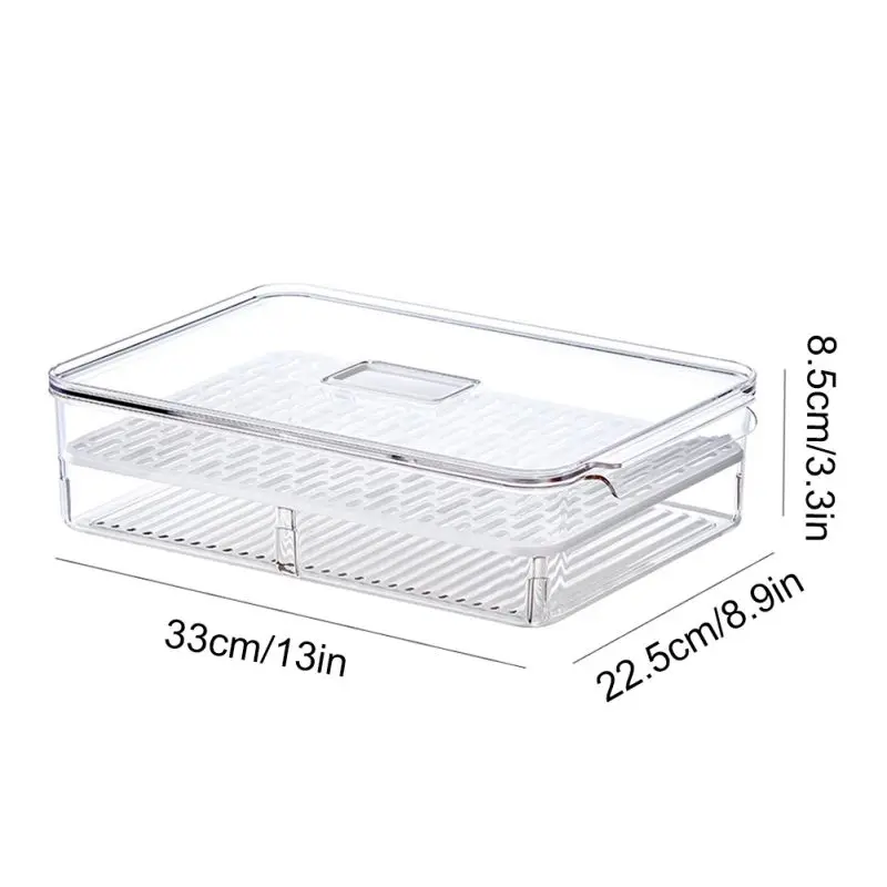 

4400ml Egg Storage Box Plastic Vegetable Dumpling Storage Bins Shelves Refrigerator Garage Organizer Cabinet Home Kitchen Tool#Q