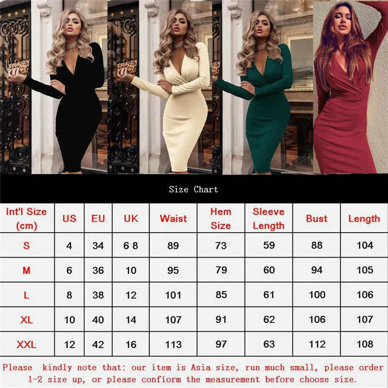 

Women Summer Bandage Bodycon Dress Long Sleeve V-neck Short Dress