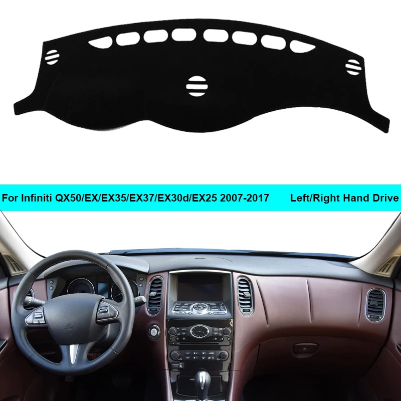

2 Layer Car Dashboard Cover Carpet Cape For Infiniti QX50 EX EX35 EX37 EX30d EX25 2007 - 2017 Rug Shade Pad Carpet Dashmat