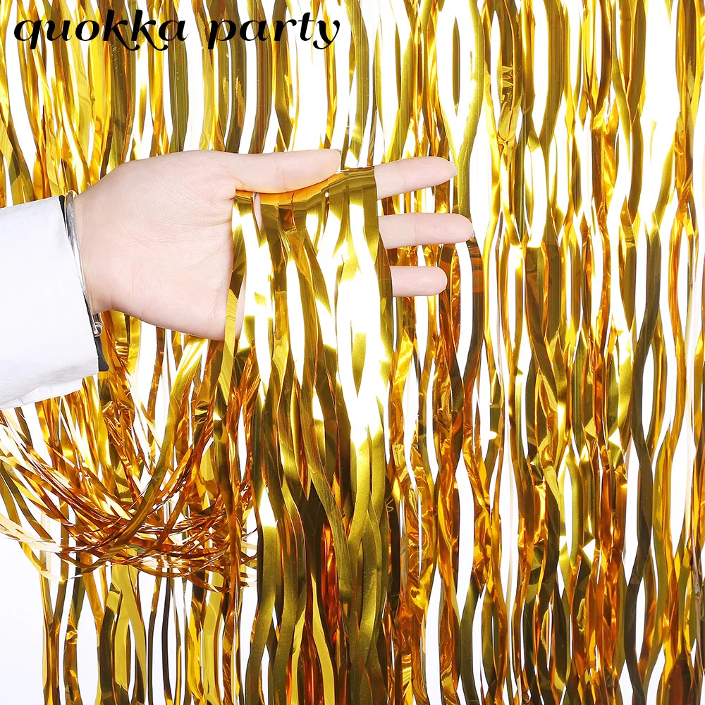 Новый Блестящий волнистый фоновый занавес мишура фольга занавеска для детской