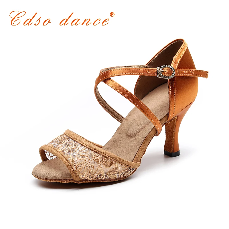 Новинка 2019 года женские туфли для танцев в стиле Cdso бронзовые атласные латинских