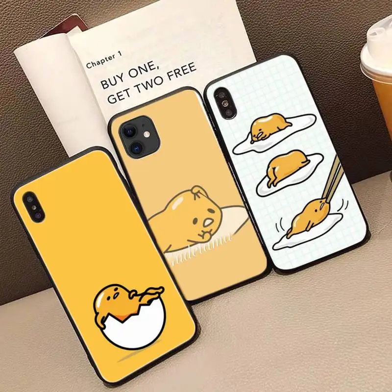 Gudetama еда мультфильм яйцо мягкий черный чехол для телефона iphone 5 5s 5c se 6 6s 7 8 plus x xs xr 11