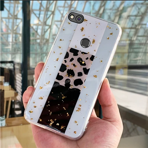 Чехол TRISEOLY из золотистой фольги с леопардовым принтом для huawei P8 P9 P10 Lite Plus для mate 10 20 Pro Honor 6X9 8 Lite Nova 3 3i, мягкий чехол