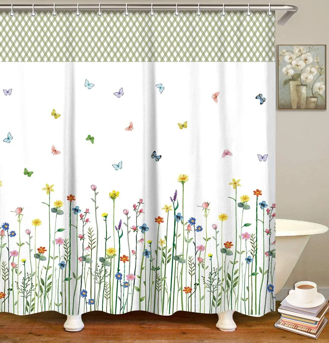 Занавеска для душа декоративная Водонепроницаемая шторка из полиэстера в