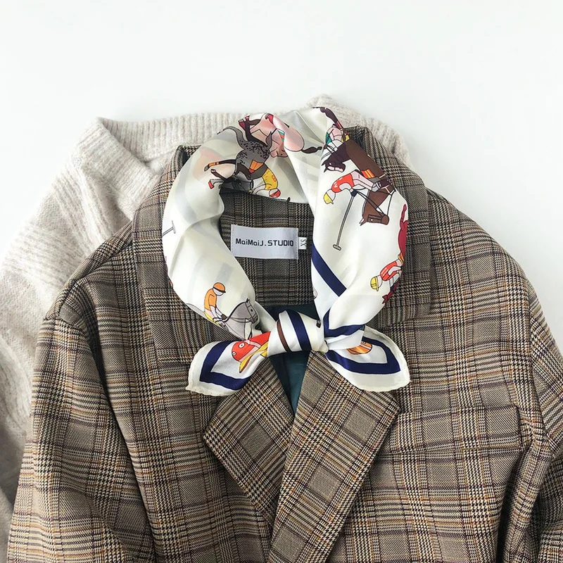 Женский 100% шелковый шарф квадратный шейный платок шарфы для волос 2020 платки и