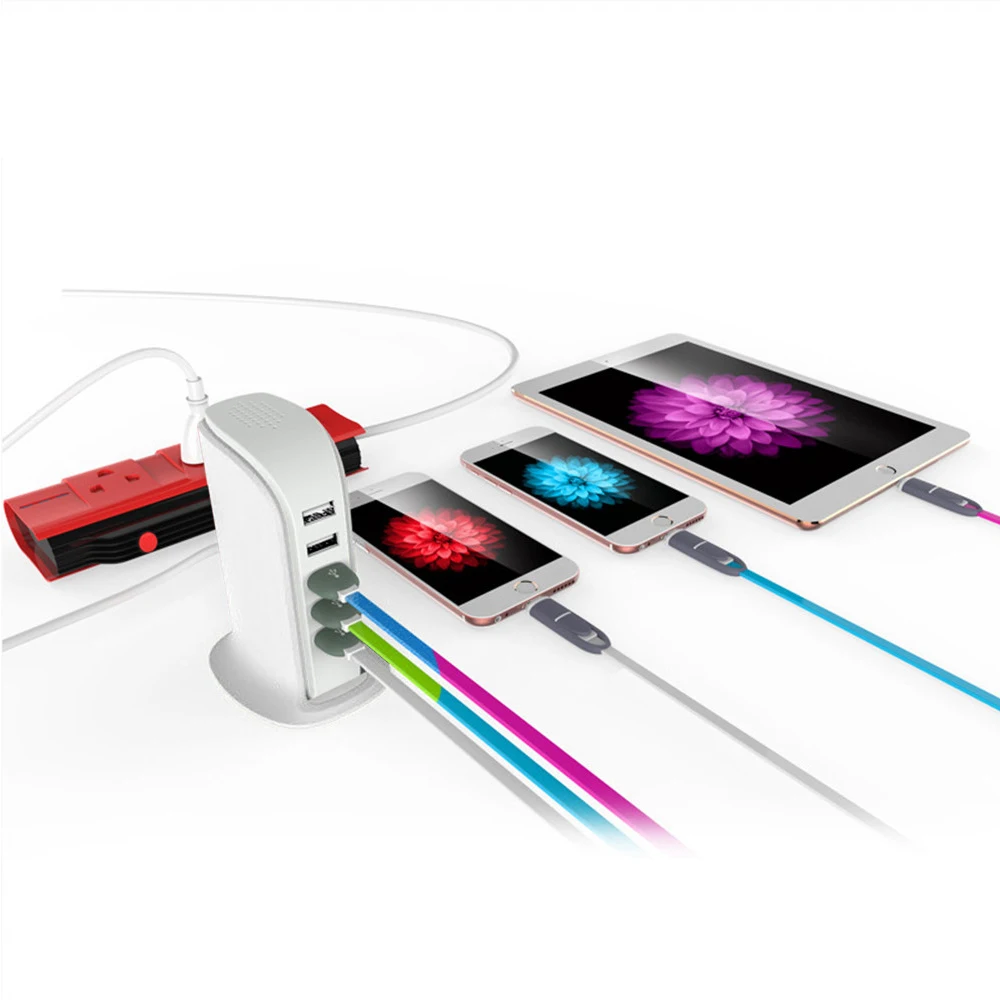 5Port Multi USB Charger HUB Display Charging Station Dock Universal Mobile Phone Desktop Wall Home Chargers EU/US/AU/UK Plug | Мобильные