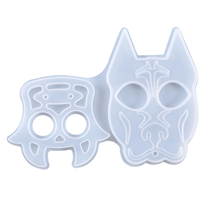 

DIY Crafts Jewelry Crystal Epoxy Resin Mold Dog/Cow Face Keychain Silicone Mould