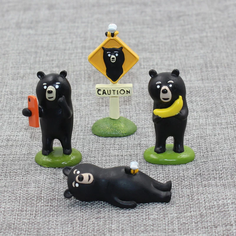 С принтом персонажей из мультфильмов черного фигурка медведь Фея садовые