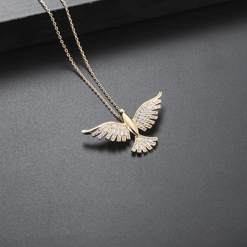 

Fashion all-match eagle necklace women's jewelry personalized design micro-inlaid zircon Dapeng wings pendant clavicle chain nic