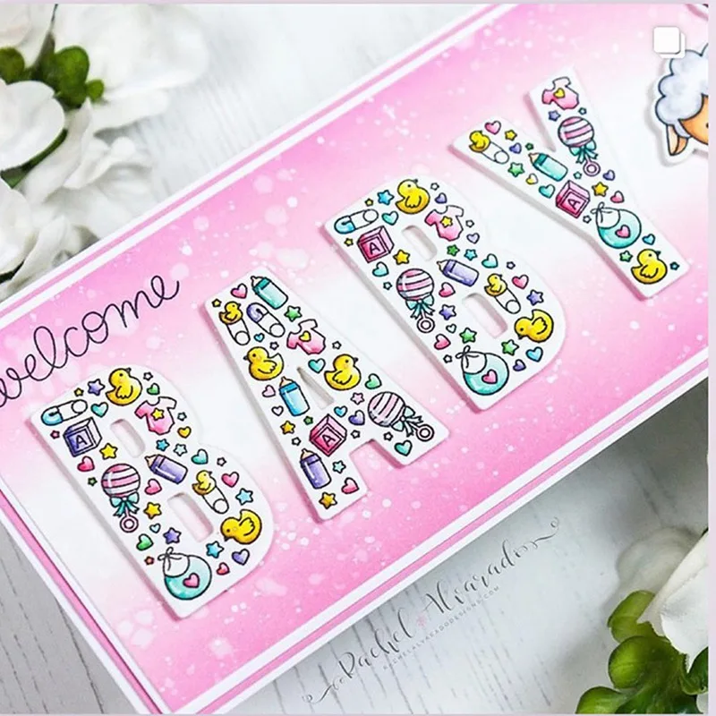 Детский Алфавит из углеродистой стали тиснение DIY Резак Штамп прозрачное