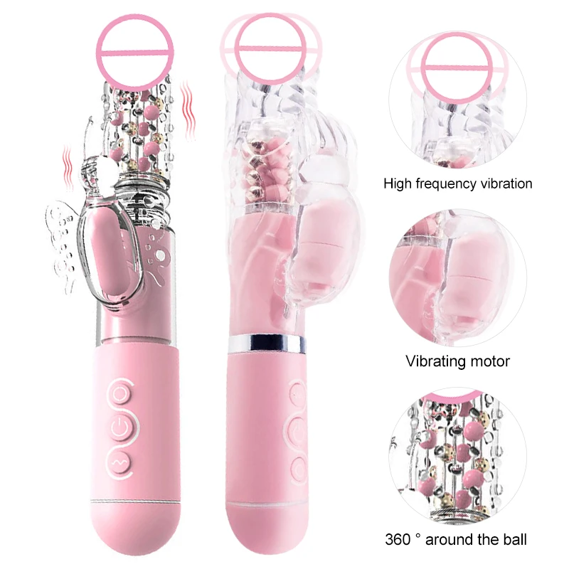 Двойной дилдо с мотором кролик вибратор вибрация вращение секс игрушка для