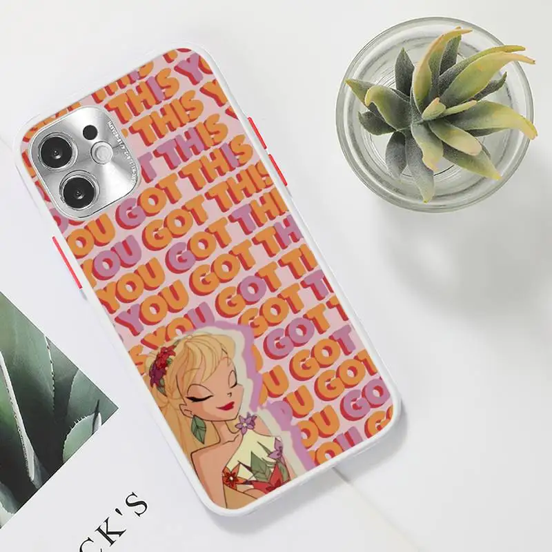 

cover winx Phone Case For iPhone 12 11 Mini Pro XR XS Max 7 8 Plus X Matte transparent White Cover