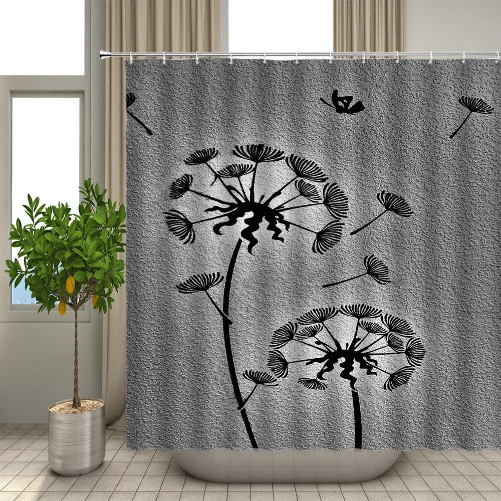 

Floral Shower Curtains Bathroom Curtain Flower Dandelion Red Rose Small Fresh Landscape Frabic Waterproof Polyester with Hooks