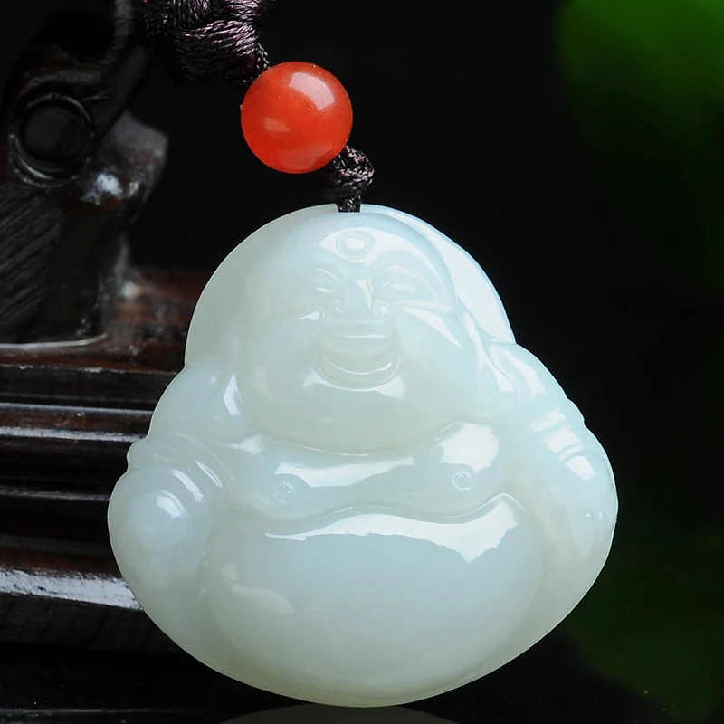 Hetian Yu Buddha public pendant finecarving pendants Natural jade white certificate | Украшения и аксессуары